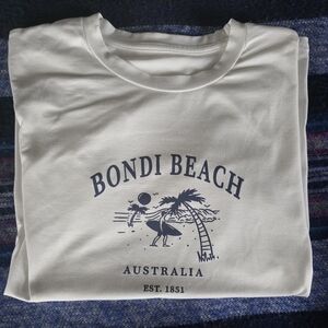 Bondi Beach Australia Graphic Tee - White with Navy Print